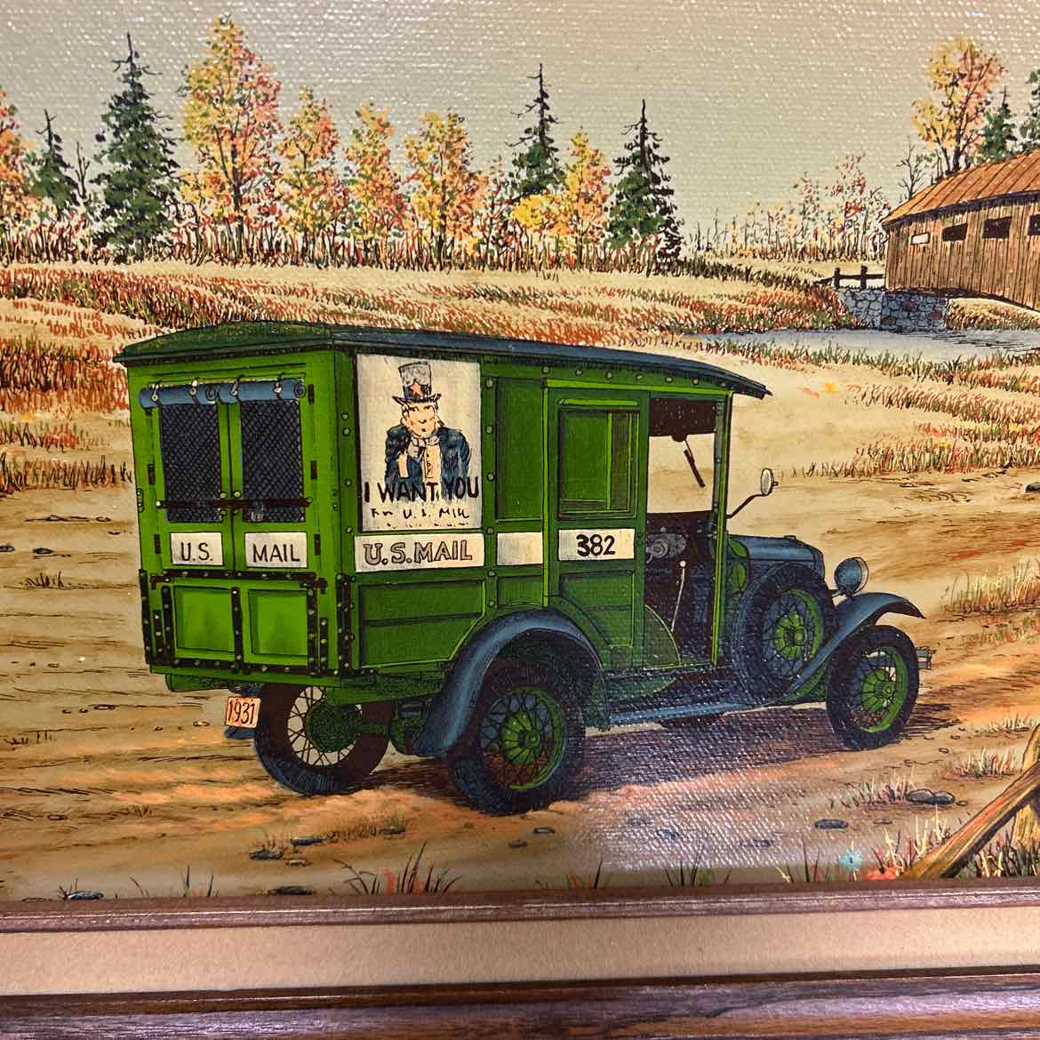 Vintage C. Carson Painting US Mail Buggie