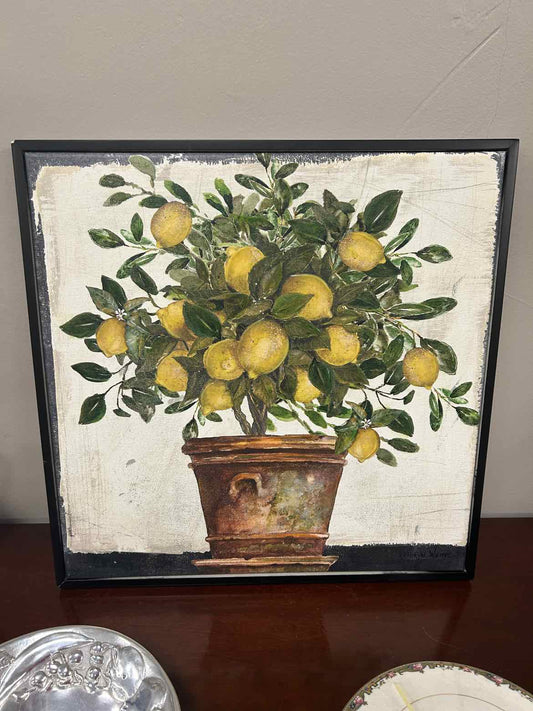 Lemon Tree in Pot on Canvas