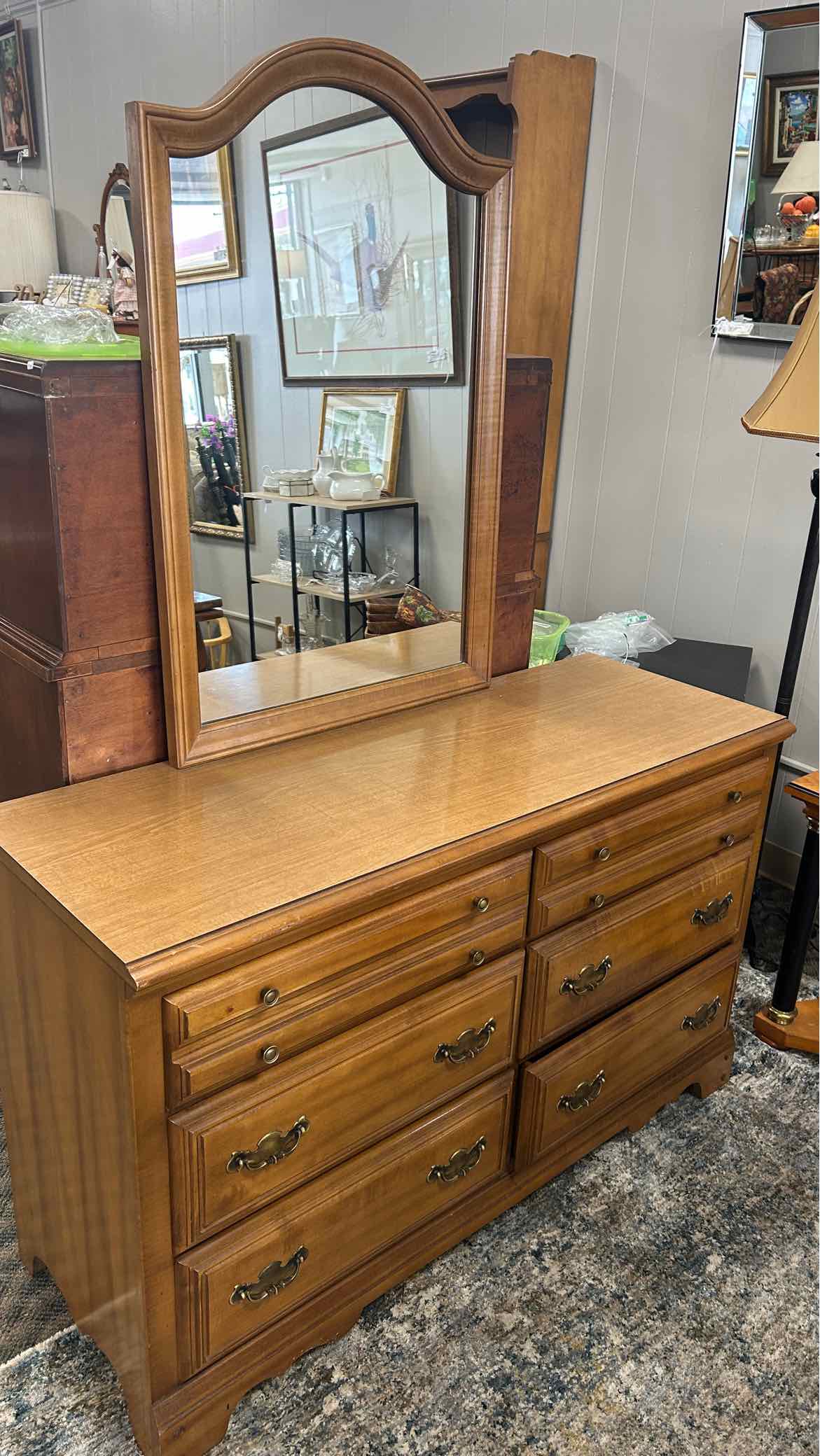 Wood Dresser w/Mirror