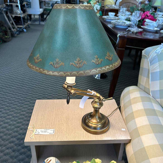 Swirl Desk Lamp w/Green Shade