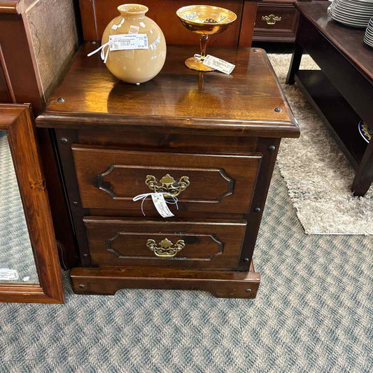 Wood Nightstand w/2 Drawers