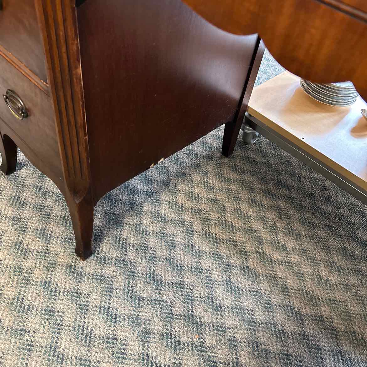 Desk w/Glass Top & Brass Handles