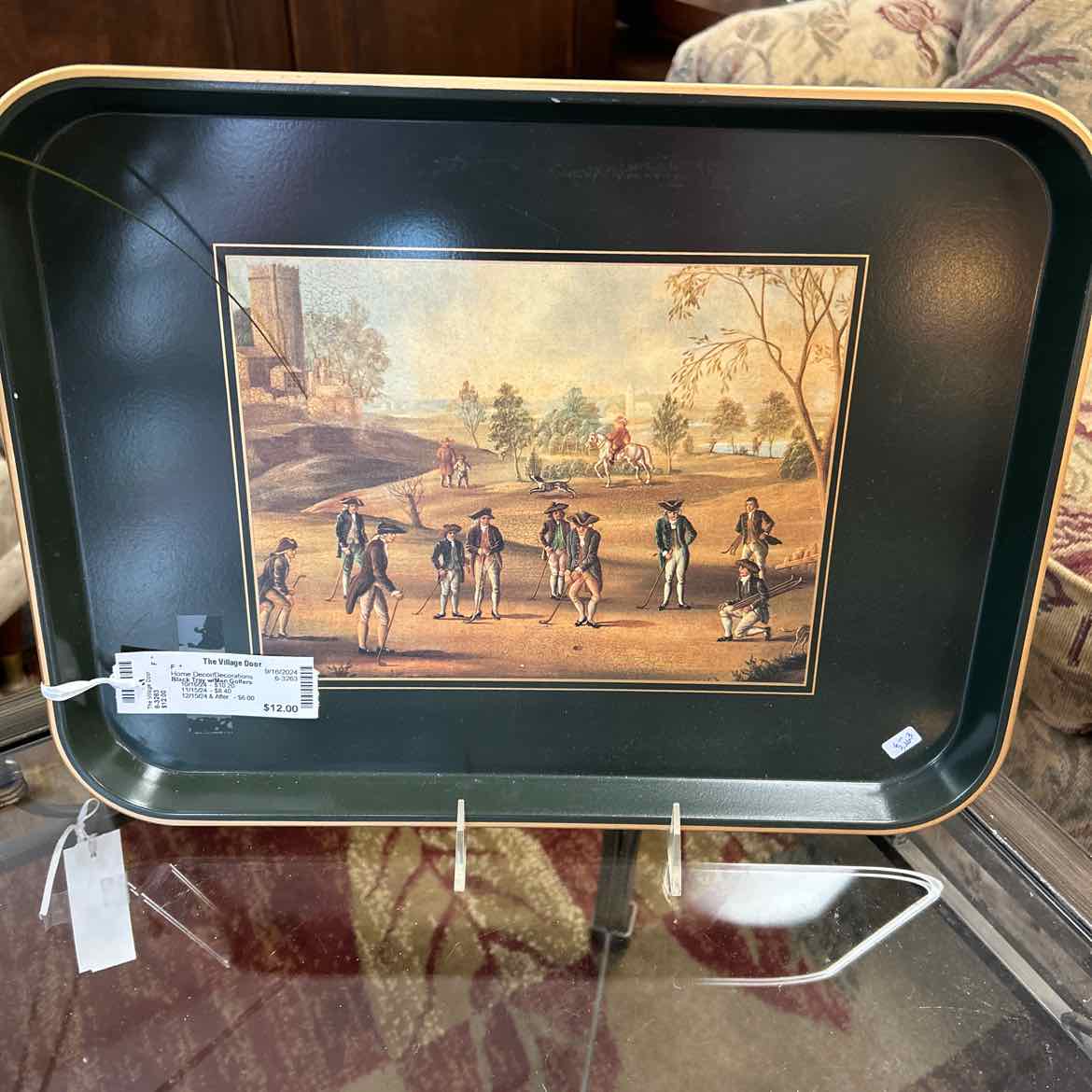 Black Tray w/Men Golfers