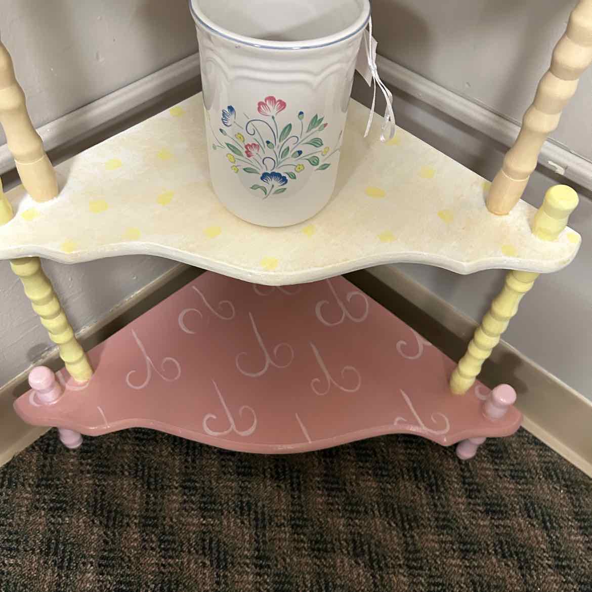 6 Shelf Wood Corner Stand