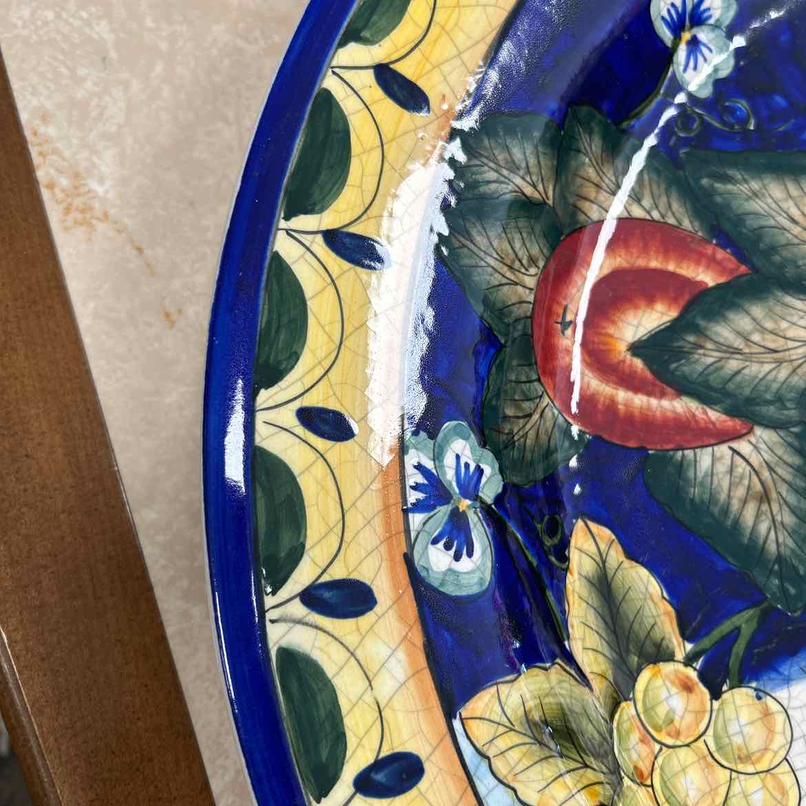 Large Round Decorative Plate w/Fruit