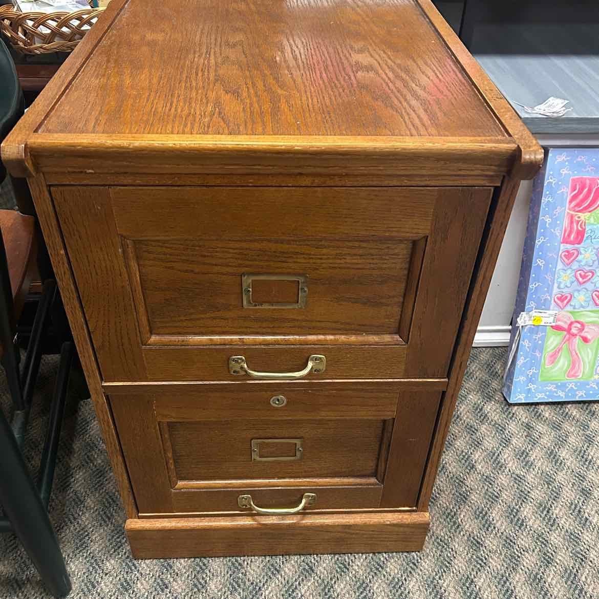 2 Drawer Wood File Cabinet