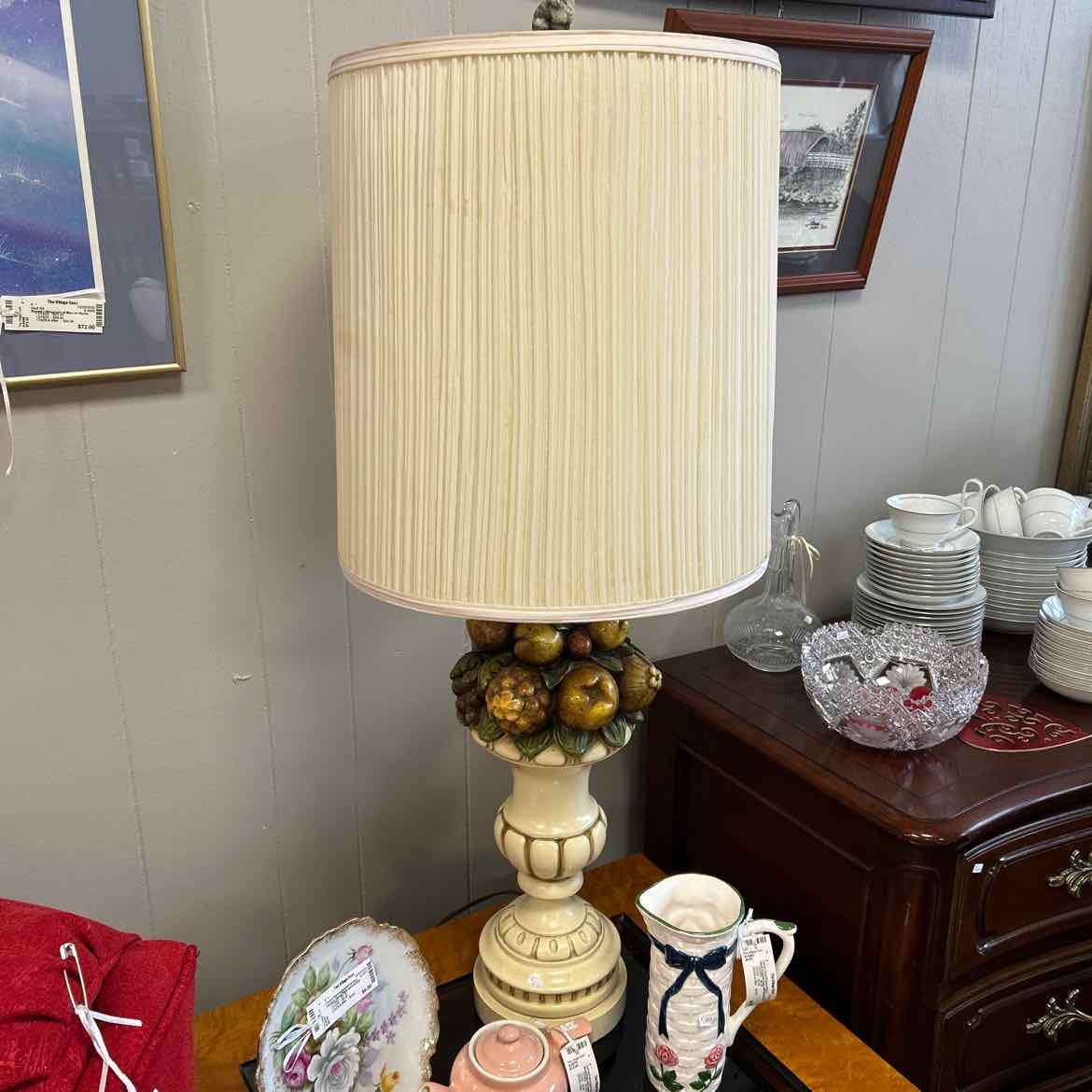 Tall Lamp w/Fruit Base
