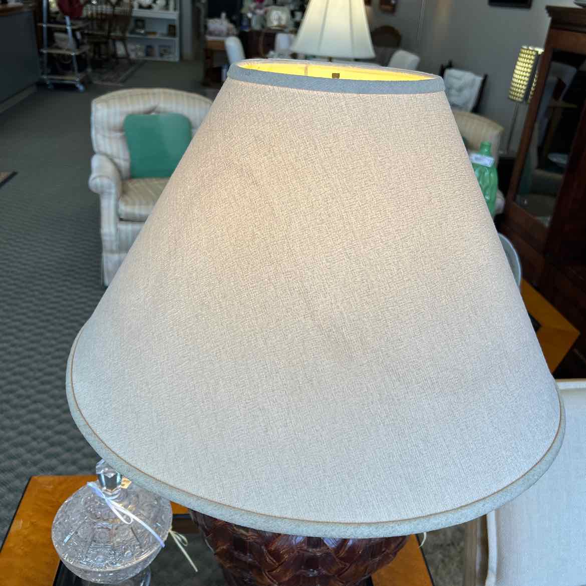 Large Basket Style Lamp w/Shade
