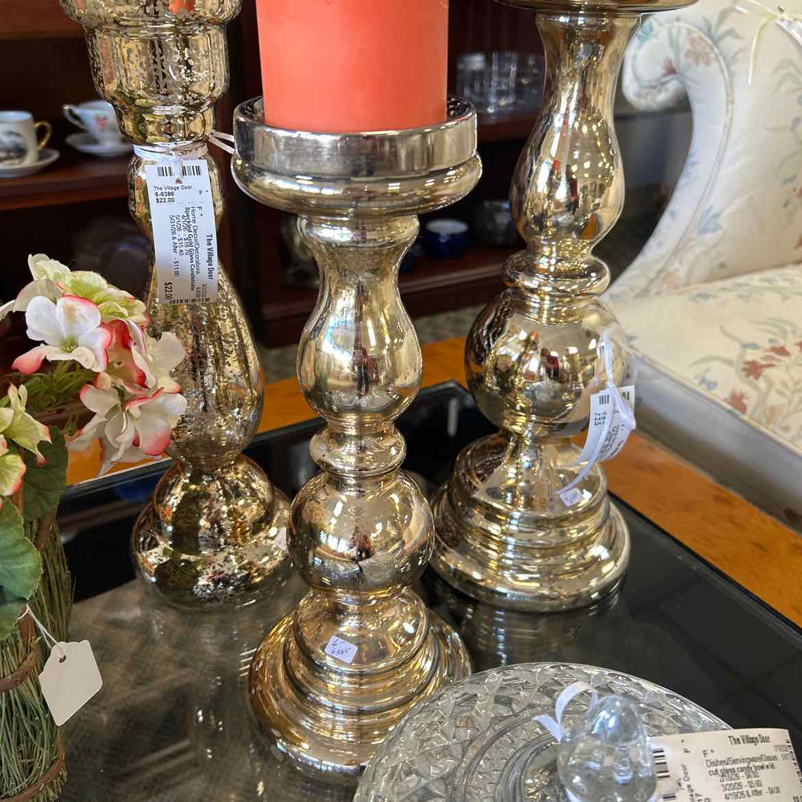 Mediuml Glass-like Silver Candleholder