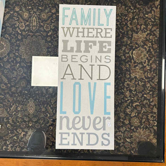 Family Where Life Begins Canvas Plaque
