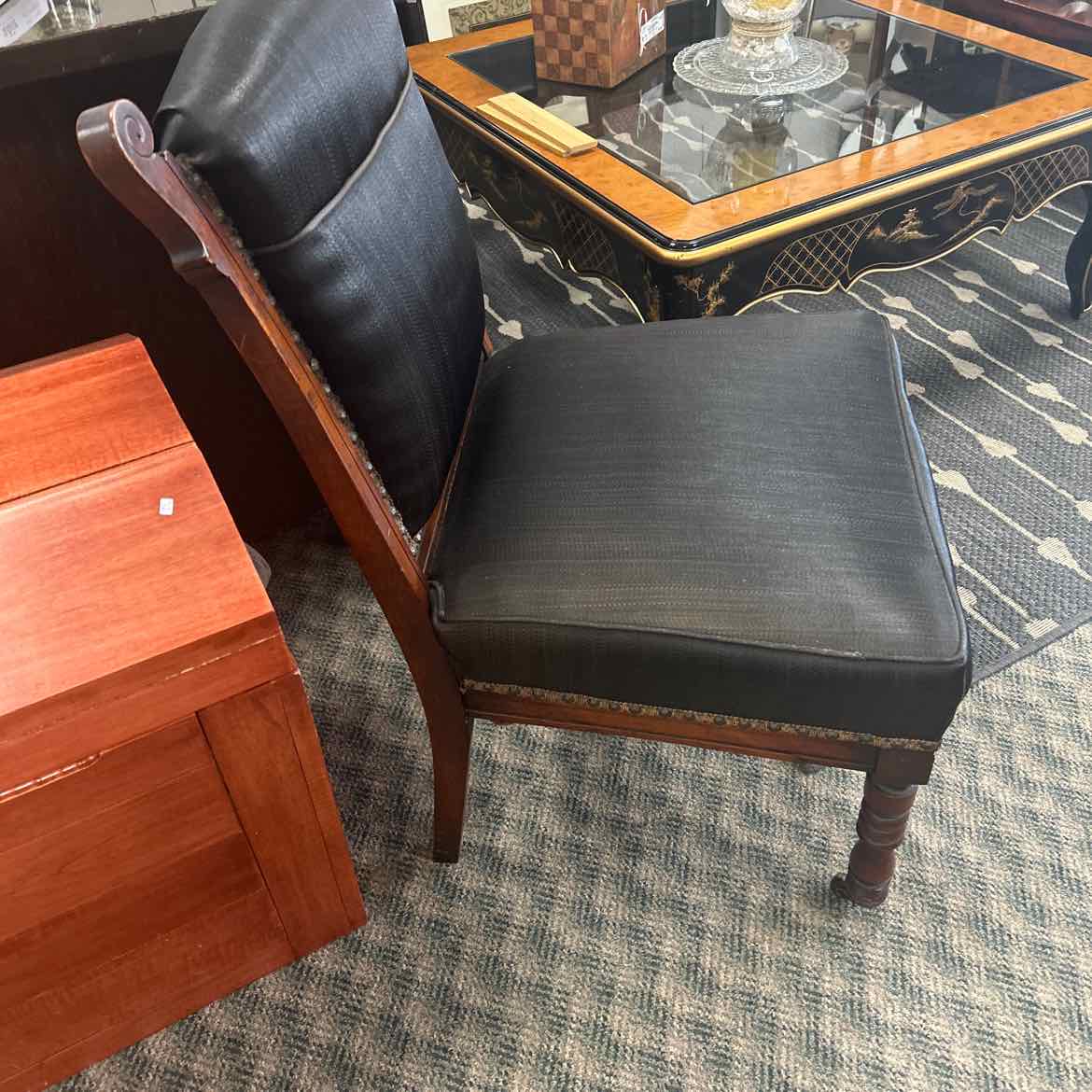 Vintage Black Seat Side Chair