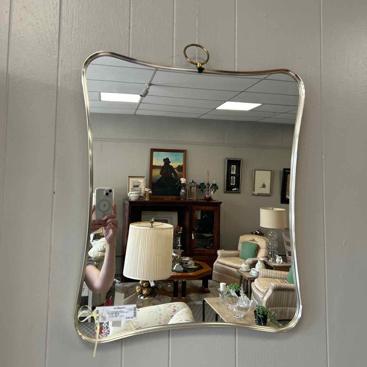 Curvy Edge Mirror in Gold Frame