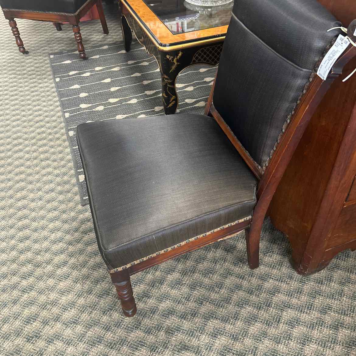 Vintage Black Seat Side Chair