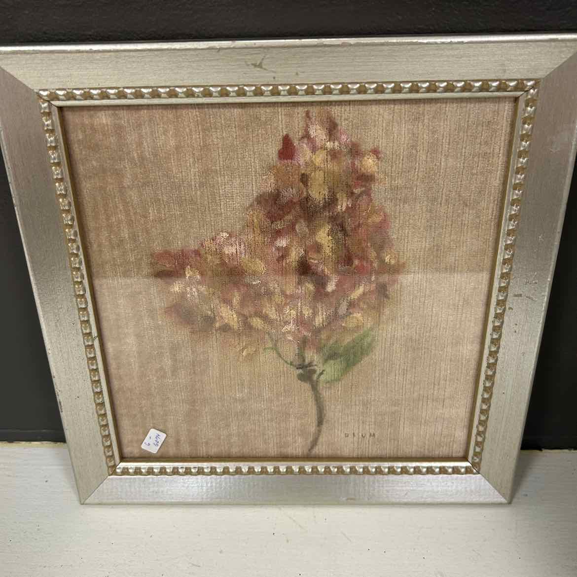 Muted Pink Flower Picture in Silver Frame