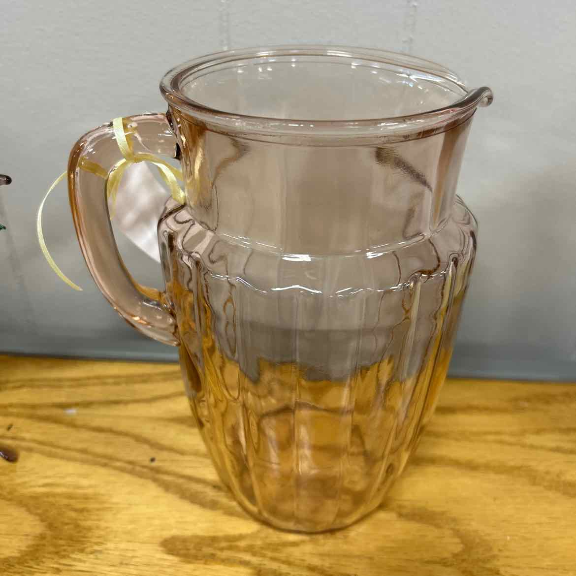 Pink Glass Water Pitcher