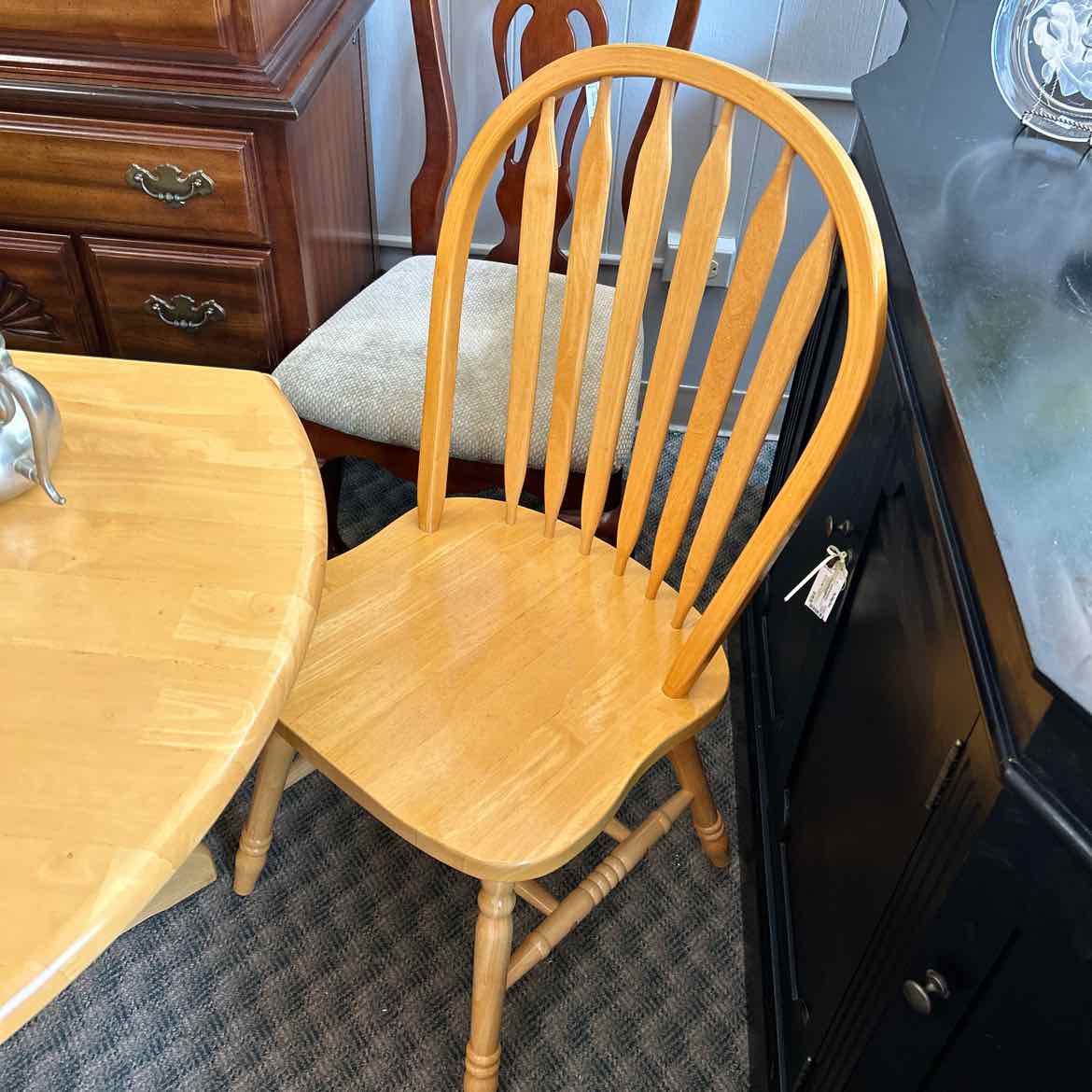 Light Wood Drop Leaf Table w/2 Chairs