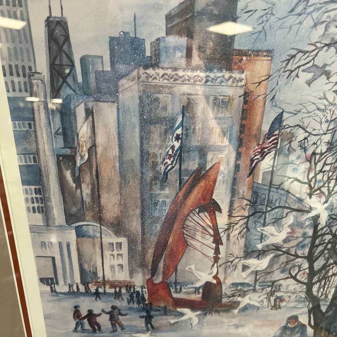 Signed Winter Scene of Picasso