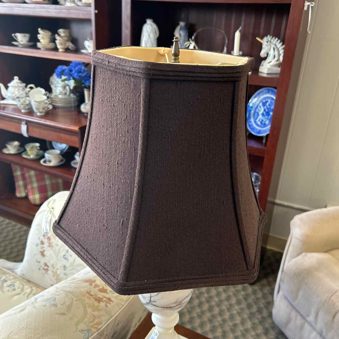 White & Gray Alabaster Lamp