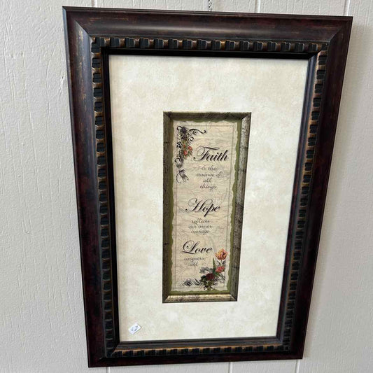 Picture -Faith -Hope w/Black Frame