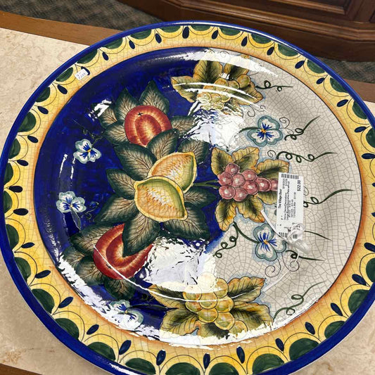 Large Round Decorative Plate w/Fruit