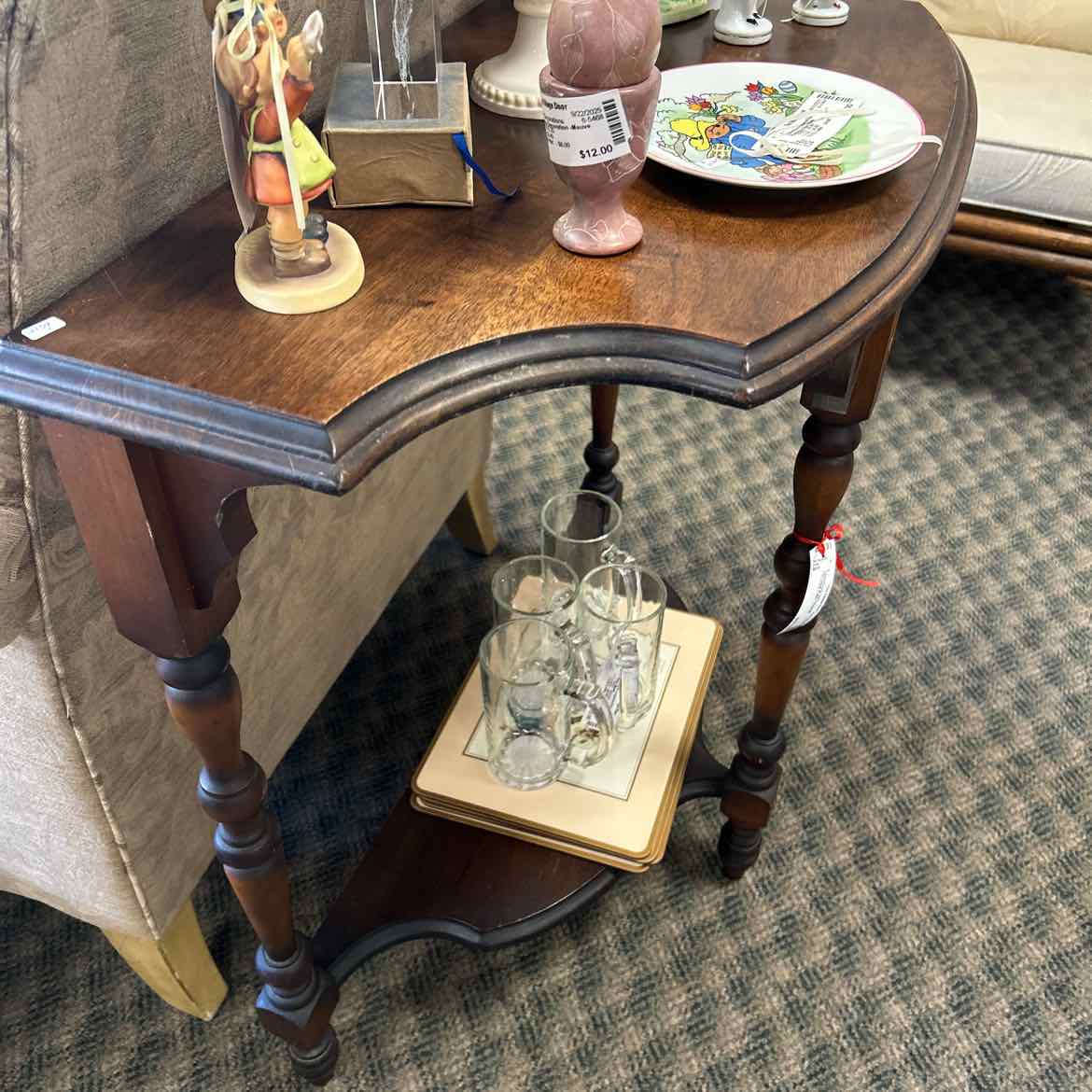 Two Tiered Wood Hall Table