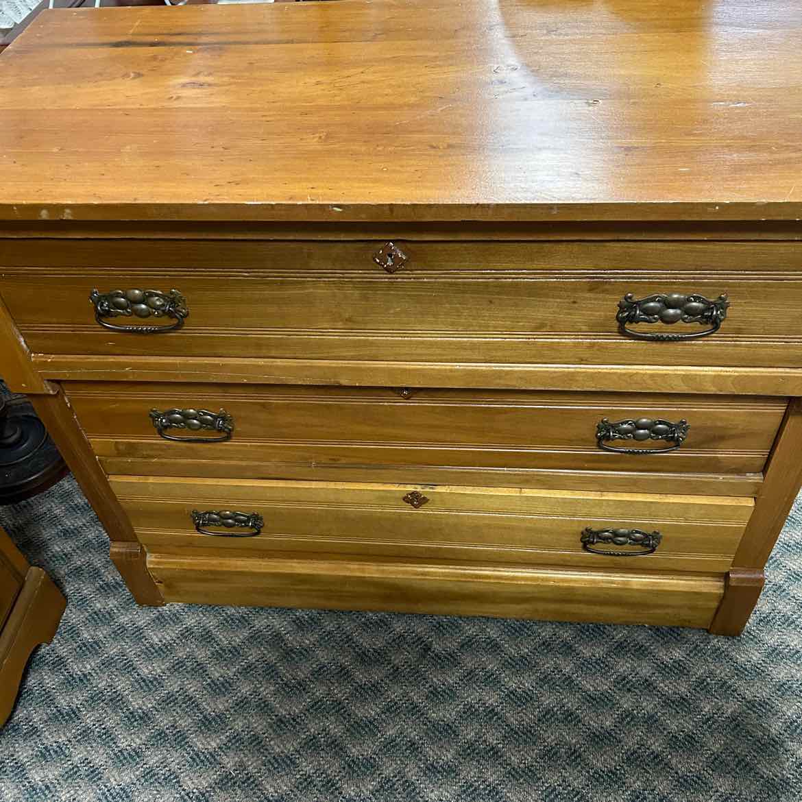 3 Drawer Vintage Wood Dresser