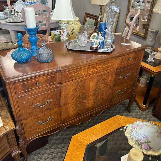 Vintage Wood Dresser w/Carved Legs AS IS
