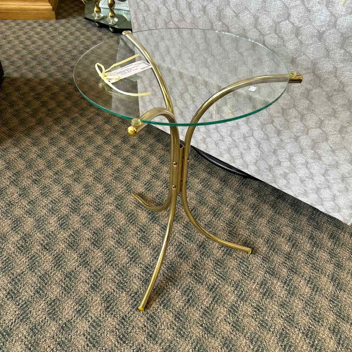 Small Brass Table w/Glass Top