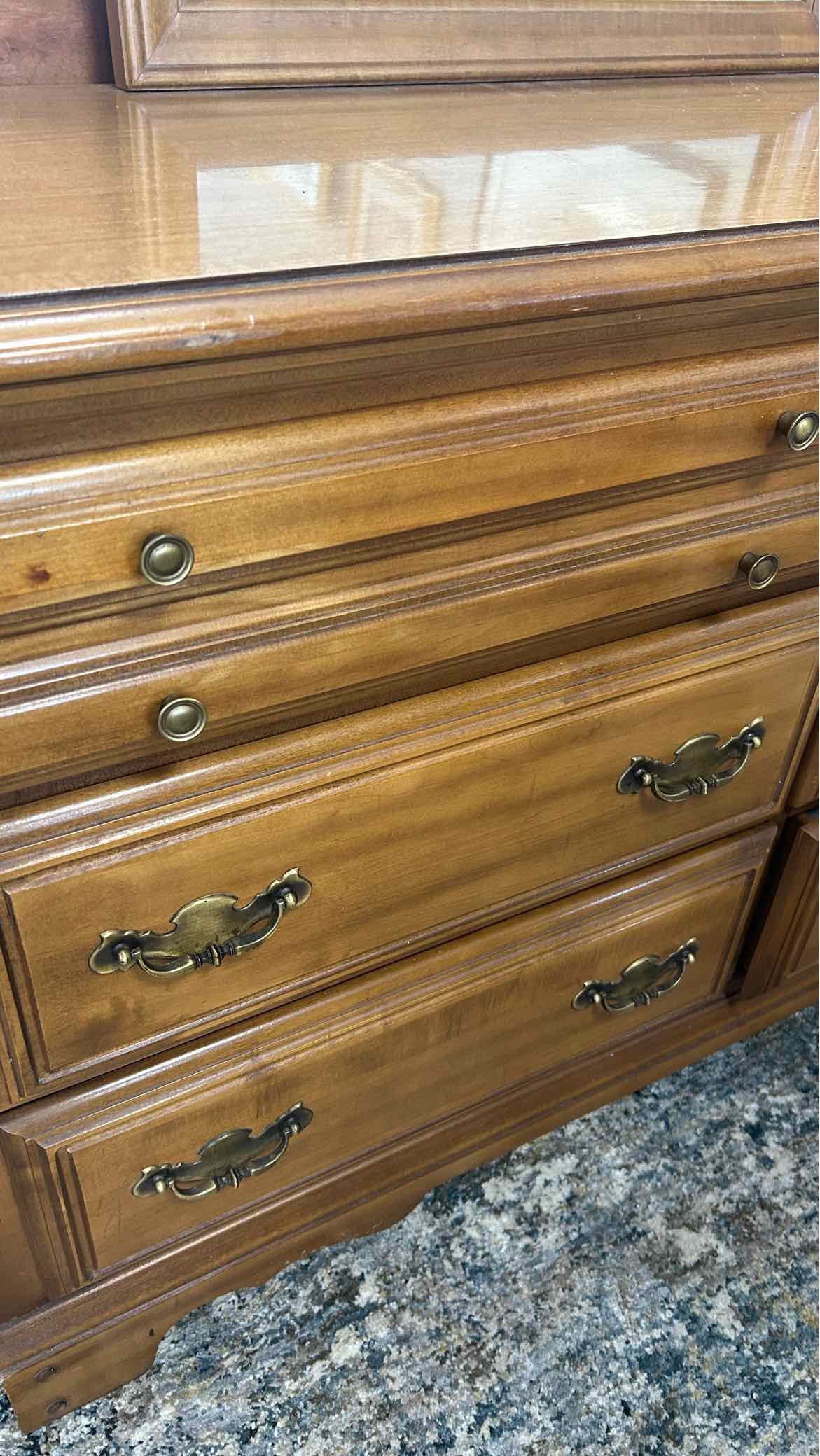 Wood Dresser w/Mirror