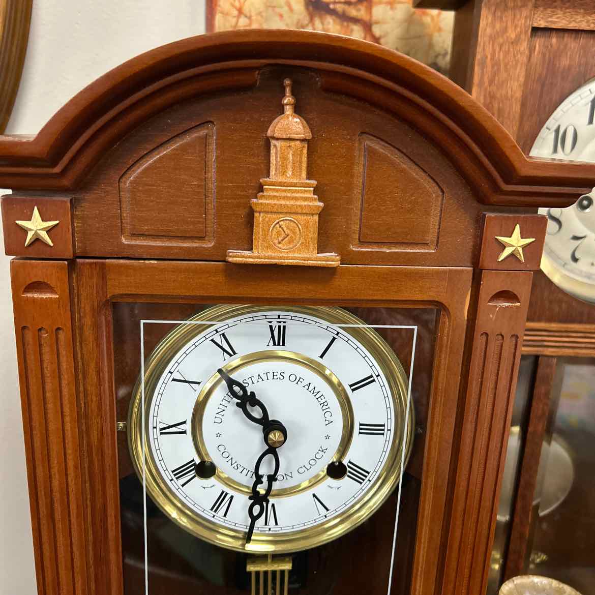 Wood Wall Clock -U.S. Constitution AS IS