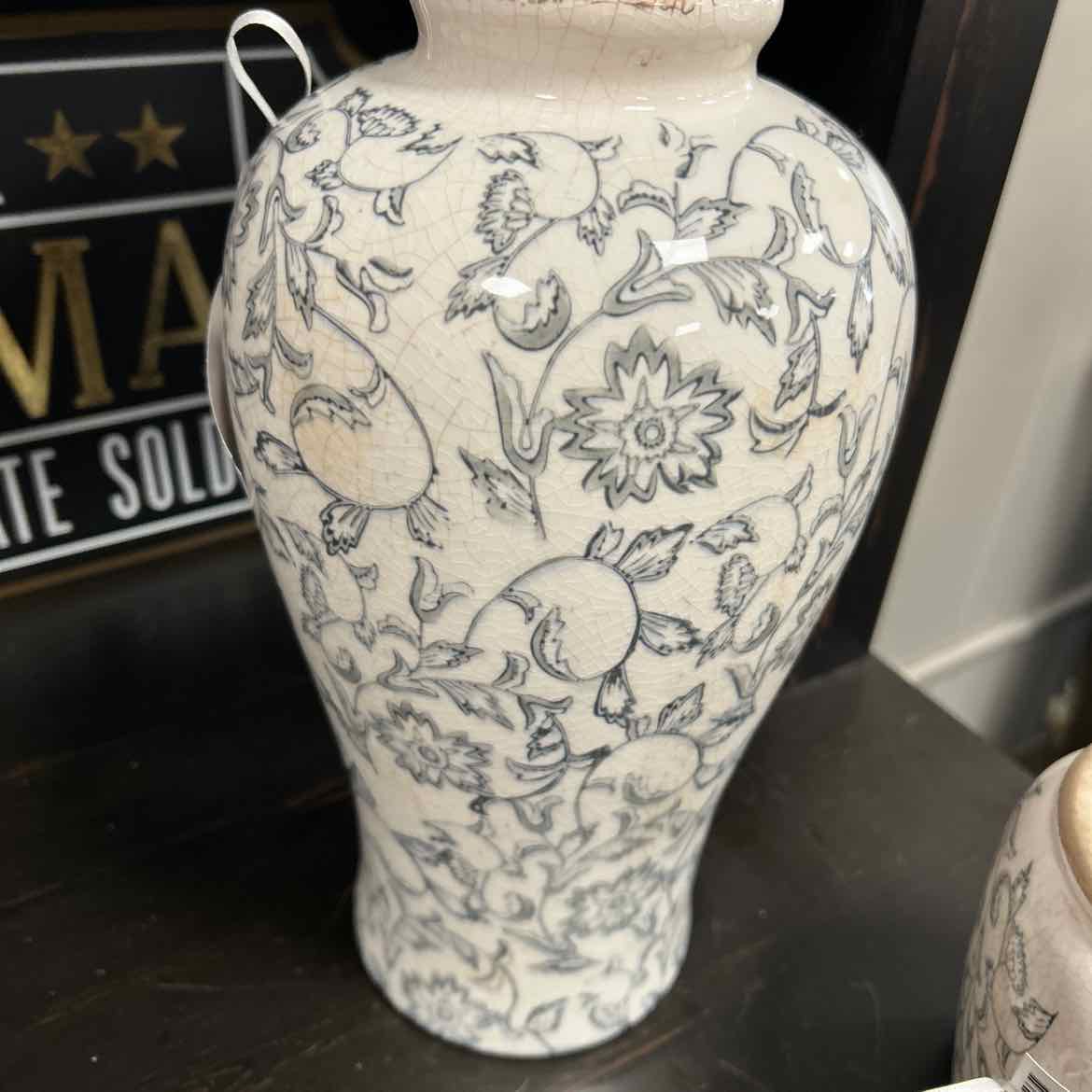 Stoneware Jar Black and White