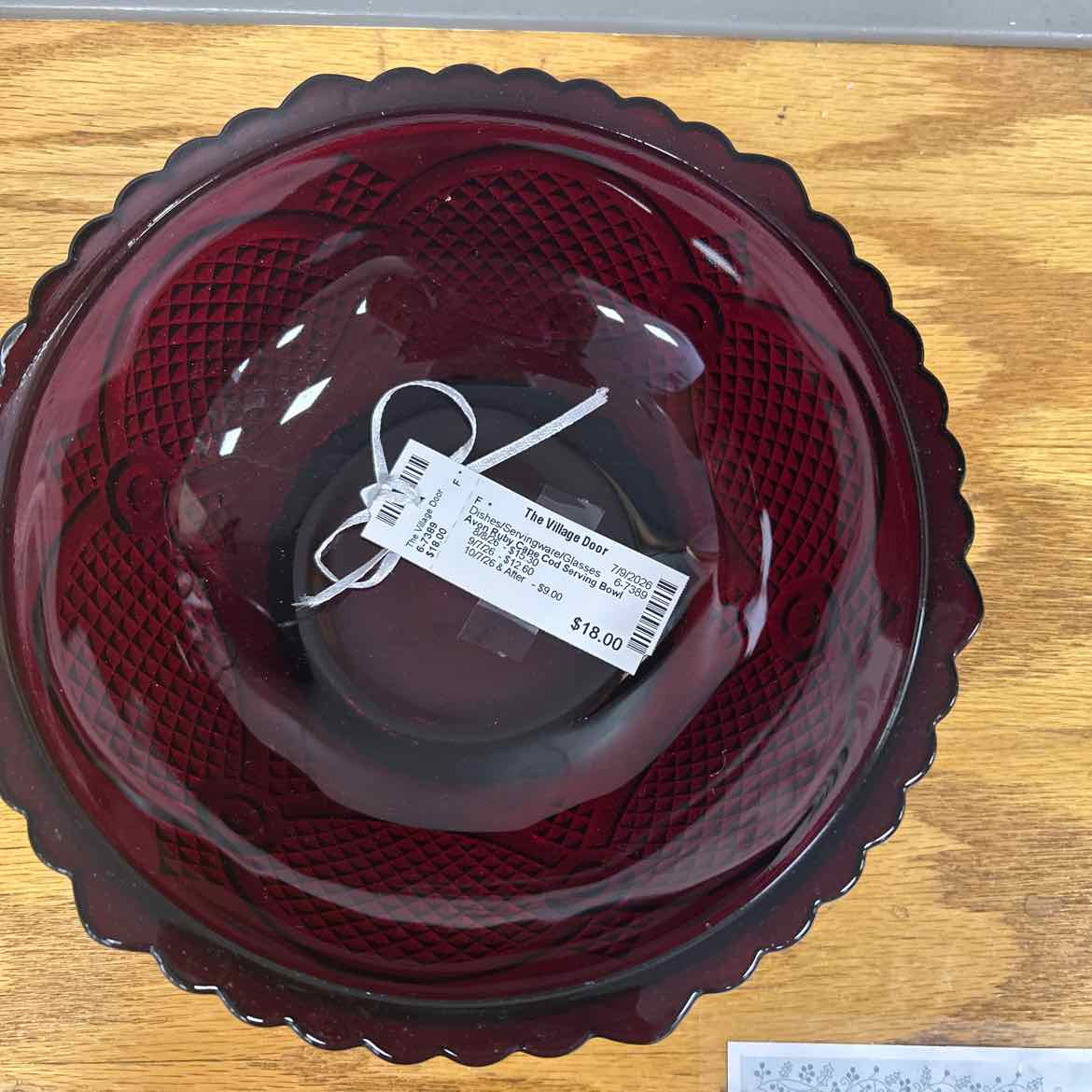 Avon Ruby Cape Cod Serving Bowl