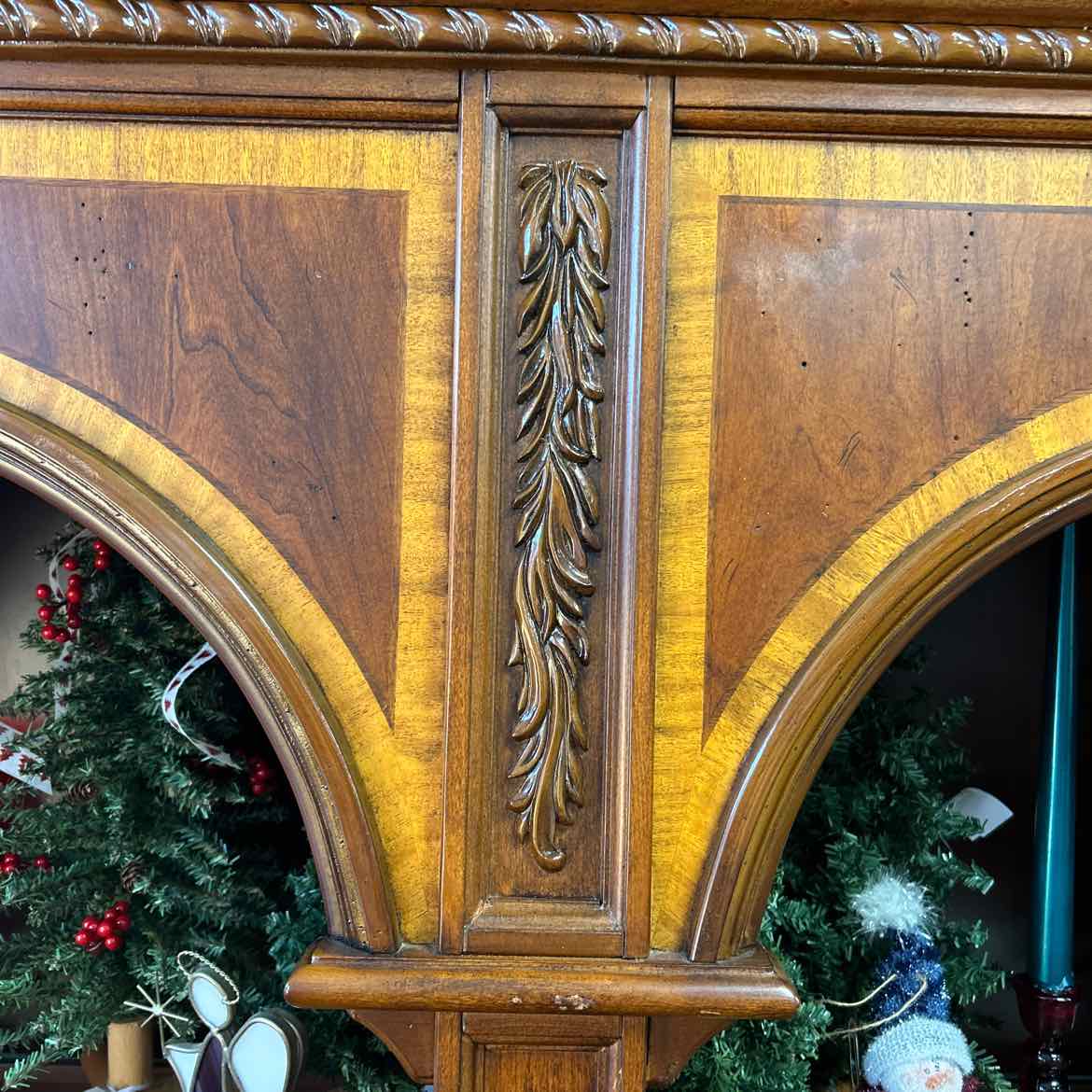 Double Sided Ornate Wood Cabinet