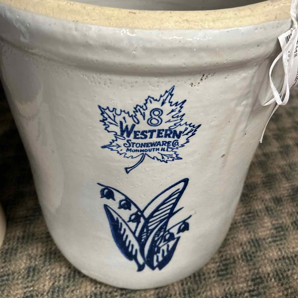 Large Bluebird Stoneware Crock