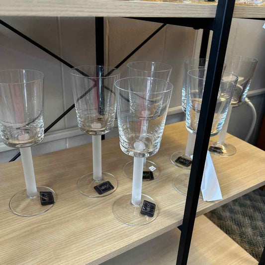 Set of 7 Mikasa Overture Satin Water Glasses