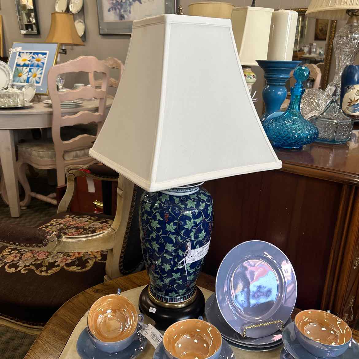 Frederick Cooper Blue/Green Ceramic Lamp
