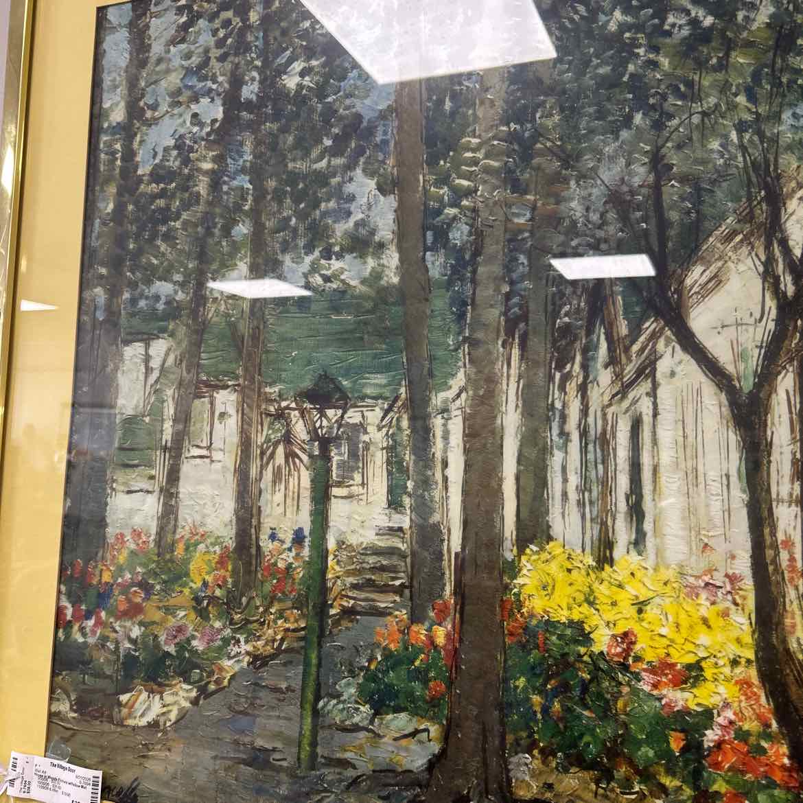 House in Woods Picture w/Yellow Mat