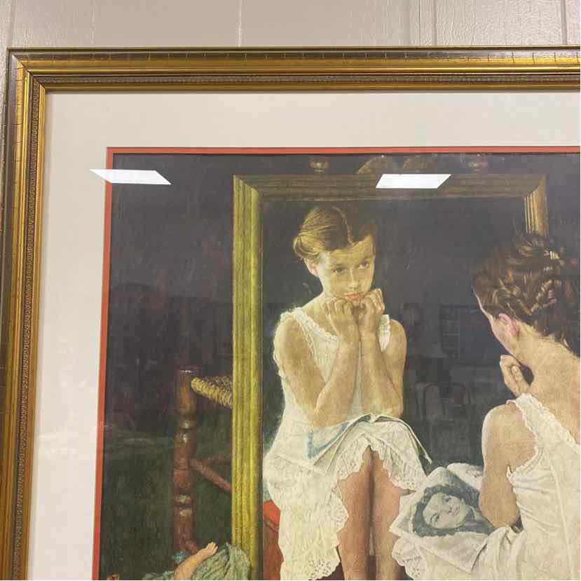 Norman Rockwell Girl Looking in Mirror