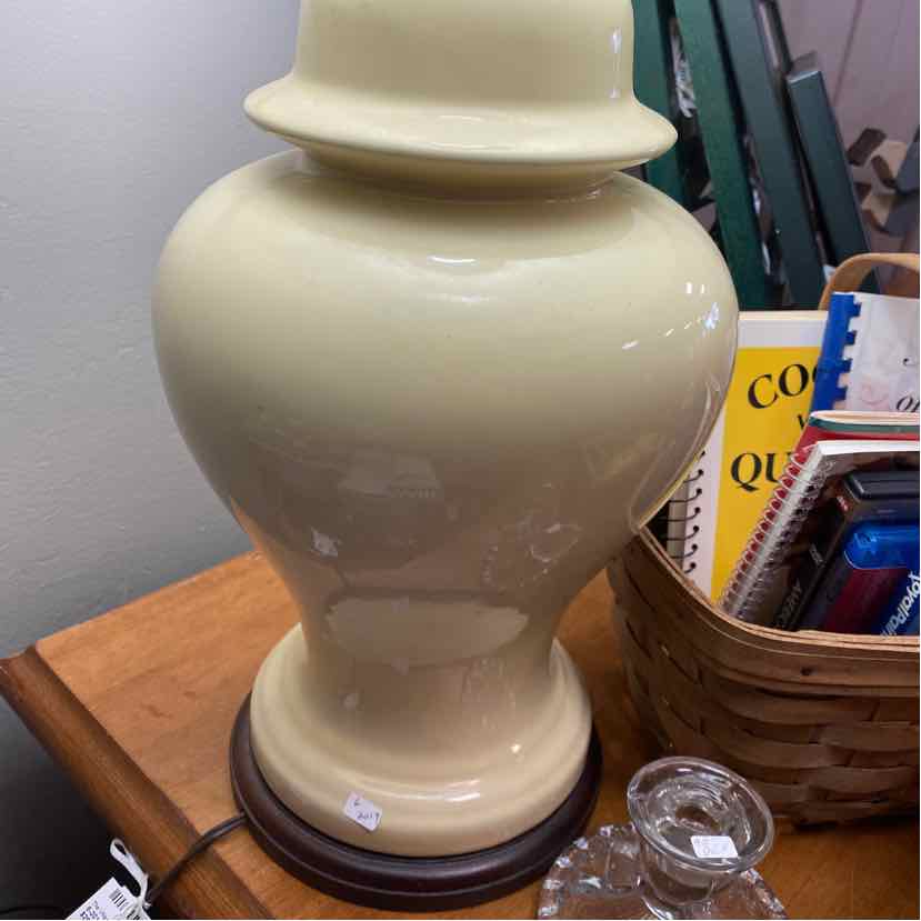 Tan Ceramic Lamp with Shade