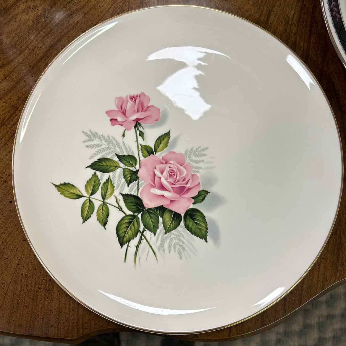 84 pc White China w/Pink Roses