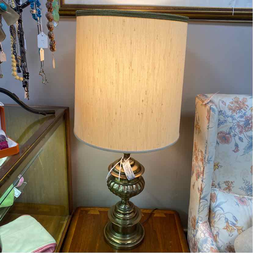 Brass Tiered Lamp w/Shade