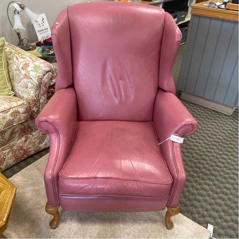 Walter Smithe Mauve Leather Recliner