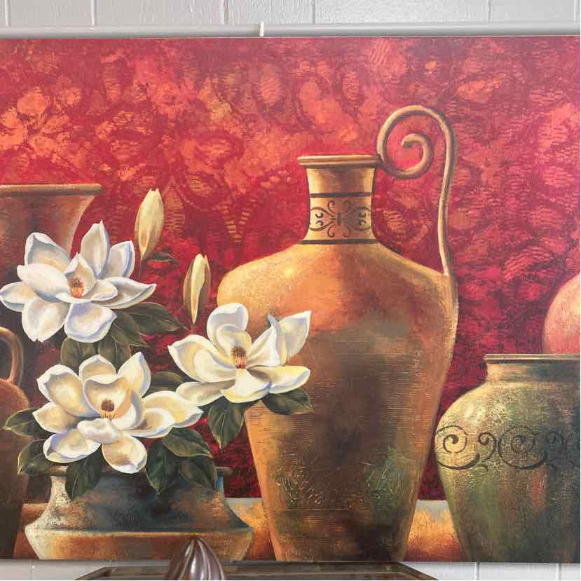 Canvas Picture of Jug & Flowers